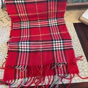 V. FRAAS red plaid scarf unisex